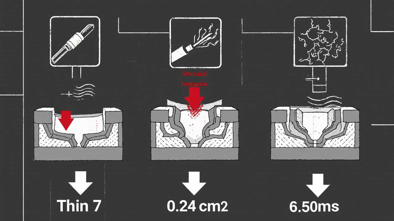Схема поперечных сечений сварных швов с указанием площади и нагрузки, технический чертёж