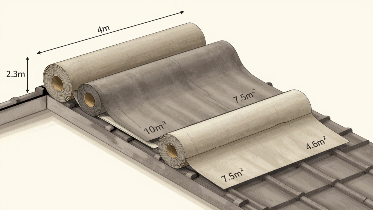 Схема крыши под углом 30 градусов с обозначением нахлестов рулонов и геометрическими расчетами.