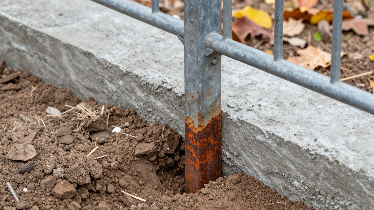 Бетонирование опоры забора ниже уровня промерзания грунта