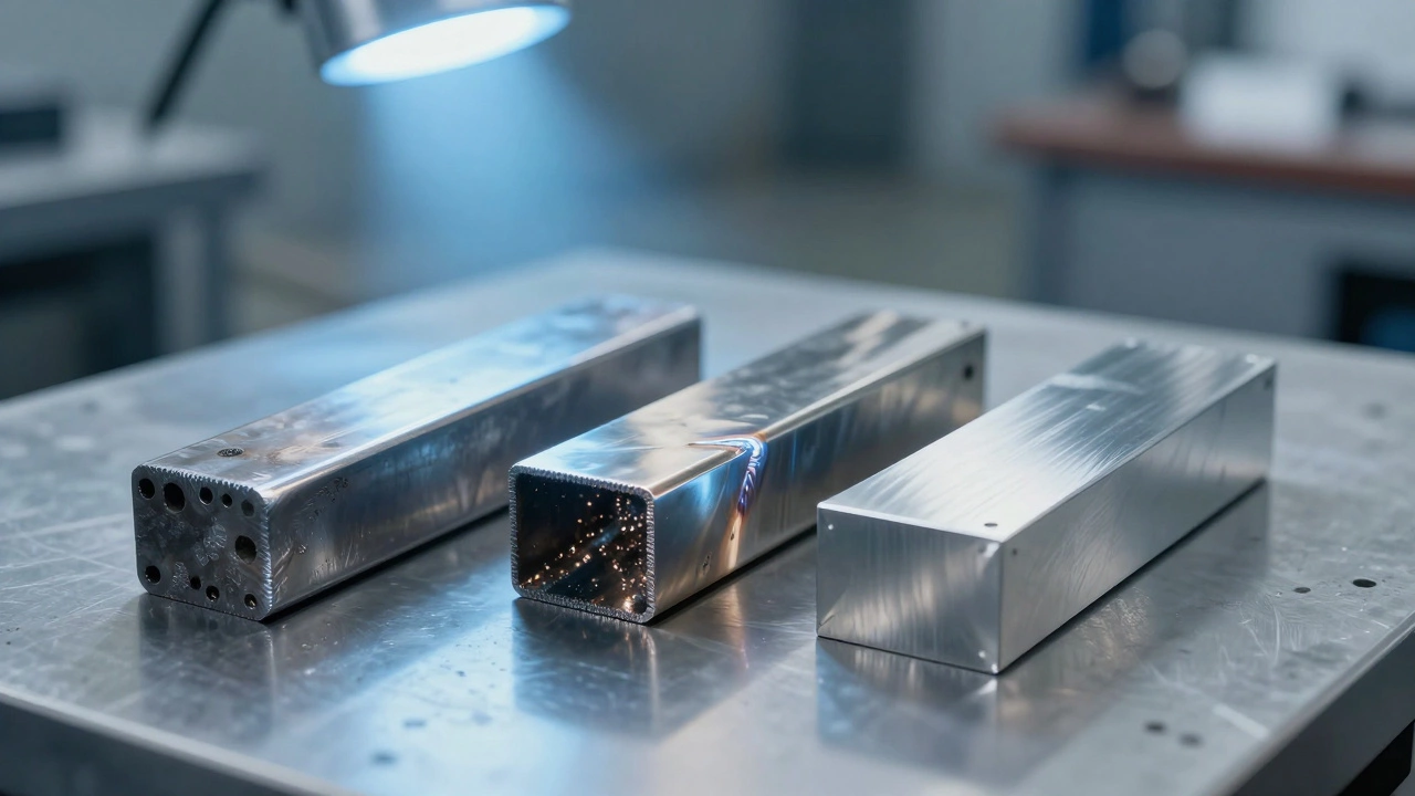 Образцы сварки стали, нержавейки и алюминия в современной мастерской