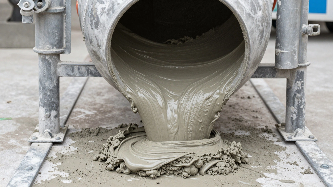 Процесс замешивания и заливки цементно-песчаного раствора по маякам