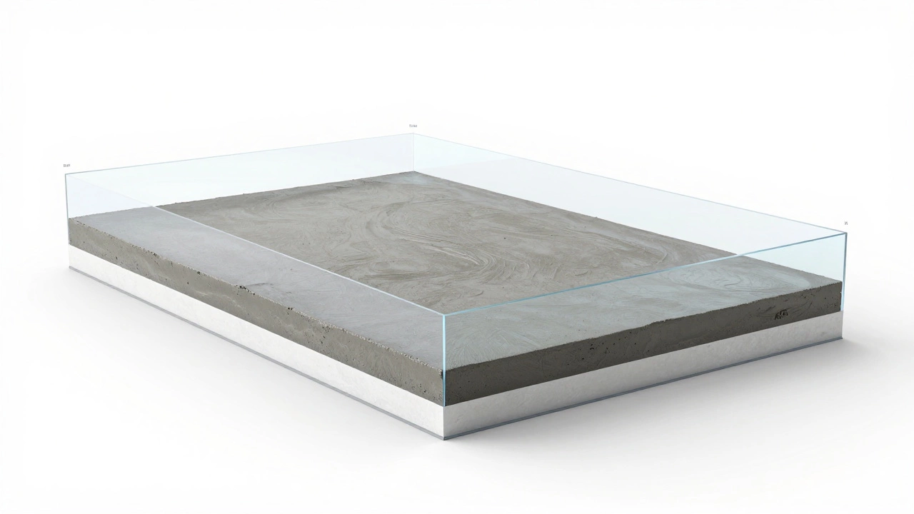 Схематичный разрез слоев стяжки пола с демпферной лентой