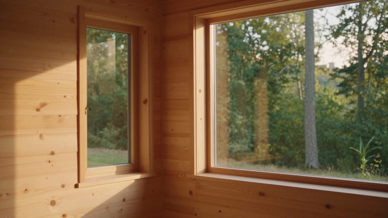 Современный дом из клееного бруса в окружении природы